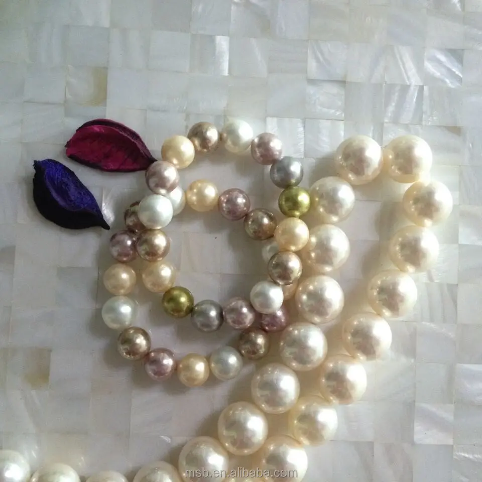 Цветной круглый имитационный жемчуг для браслета ожерелья с подвеской