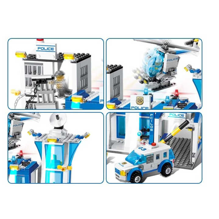 870 PCS ABS Police Station Kids Toy Game Educational Toy Building Blocks for OEM/ODM
