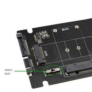 2 in 1 Combine <strong>Mini</strong> <strong>PCI</strong>-E M.2 NGFF &amp; MSATA SSD to SATA 3.0 III Adapter PCB Card - Product Image 4