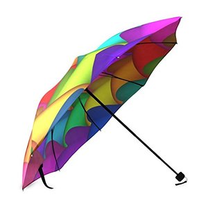 定制雨抗紫外线可折叠迷幻彩虹购物螺旋伞