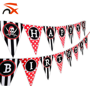 Custom 14*21cm Decorative Dead Man's Chest Jolly <strong>Roger</strong> Pirate Bunting Flag