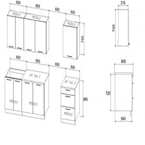 工厂生产木制家用厨房岛单位 250厘米 - Product Image 4