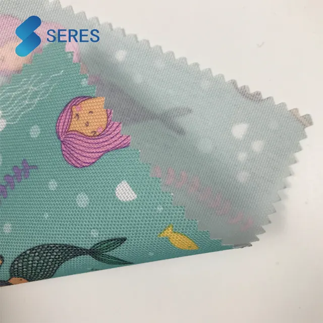 Mermaid Printing 100% polyester tear resistant 600D oxford fabric PU coated for bags and luggage