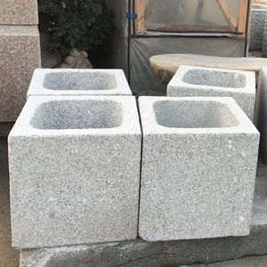 大型植物石材园艺花盆便宜天然石材花盆 - Product Image 2