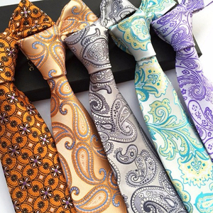 Moda İş düğün Suit Cravat 100% ipek kravatlar Paisley kravat erkekler için