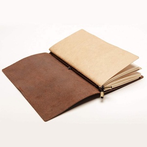Inserções em branco vintage recarregáveis, planejador de diário de viagem artesanal de couro genuíno recarregável diário caderno