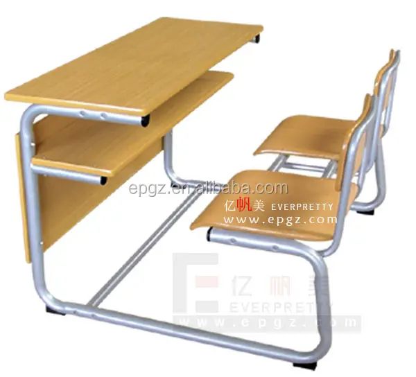Günstige Schule Möbel Doppel Verbunden Schreibtisch und Stuhl