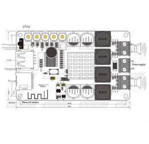 ตัวรับบลูทูธ TPA3116 50W + 50W,ตัวรับสัญญาณเสียงดิจิตอล TF Card U Disk Player วิทยุ FM พร้อมรีโมทคอนโทรล - Product Image 3