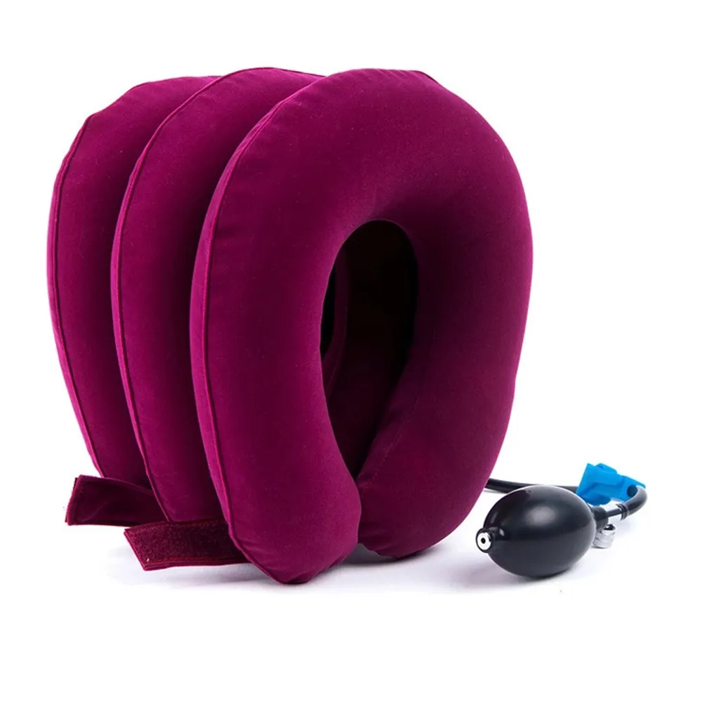 Almohada de tracción para cuello, dispositivo para cuello Cervical, alivio del dolor, soporte inflable para el cuello