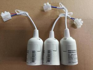 E14 E27 Plastic Lamp <strong>Socket</strong> Assembled with Cable H03VV-F 2 X 0.75 mm and Lustre Terminal and Strain Relief, - Product Image 4