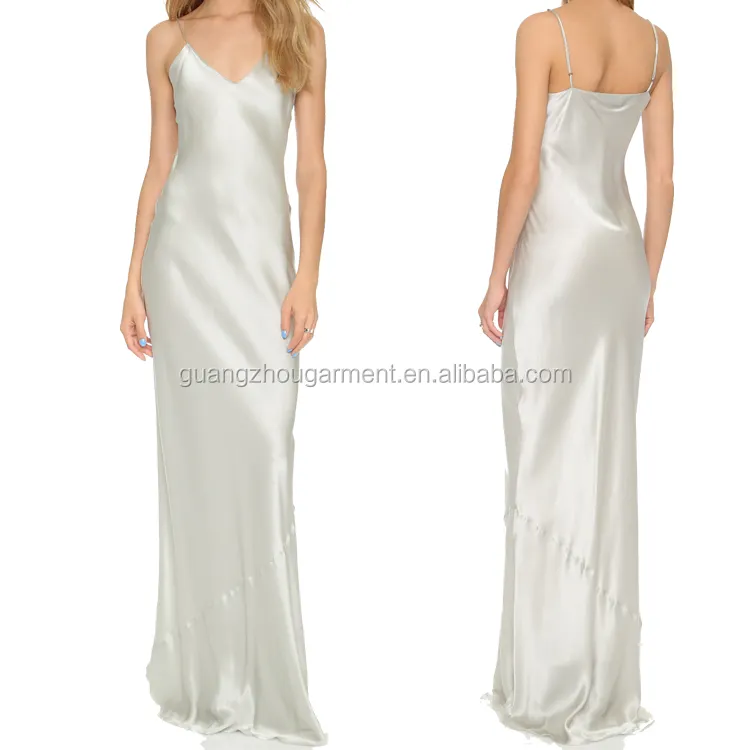 2022 beyaz şık A-line v yaka uzun maxi elbise bayanlar akşam batı elbise