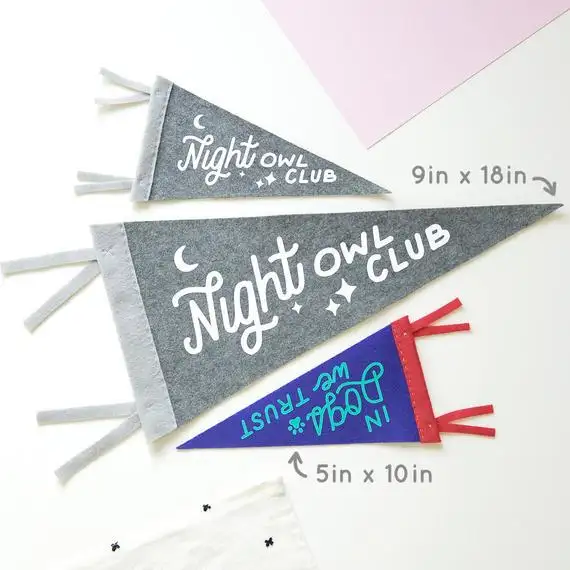 newest custom made digital printing polyester felt triangle bunting flag pennant