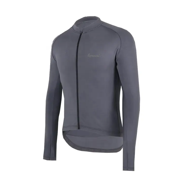 Freddo Grigio Pro Team in Forma Razza della Molla di Inverno del Panno Morbido Termico Ciclismo Jersey Vestiti Della Bicicletta per 10-20 Gradi