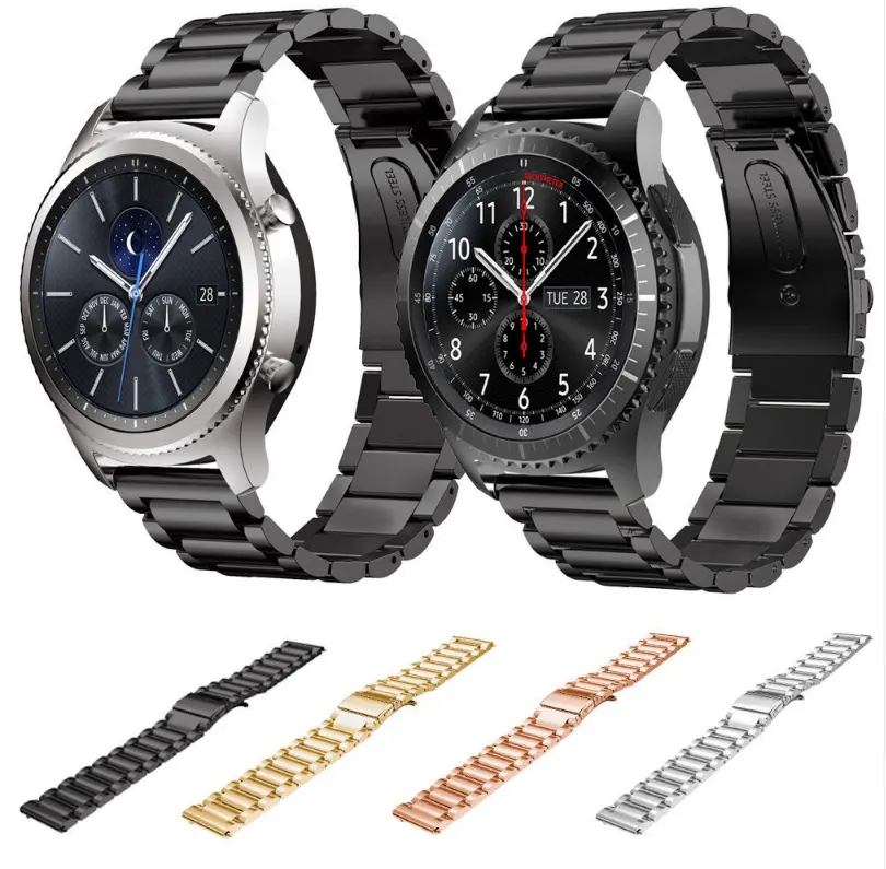16 мм 18 мм 20 мм 22 мм 24 мм ремешок для часов из нержавеющей стали для Samsung Gear Sport S2 S3 Galaxy 42 мм 46 мм ремешок для часов металлический браслет