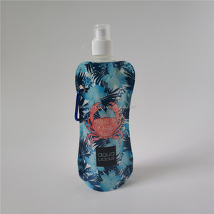 Custom Logo 480ml/500ml Collapsible Plastic Foldable Water <strong>Bottle</strong> with <strong>Novel</strong> Style for On-the-go Convenience
