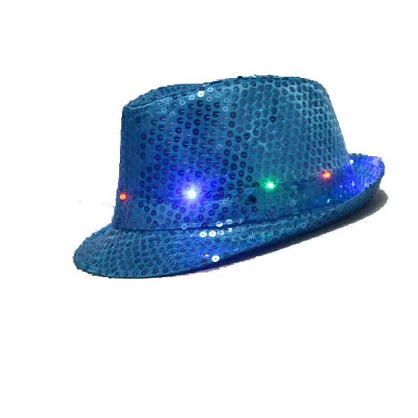 Sombrero de lentejuelas parpadeantes led de fiesta para niños y adultos, 9 Uds.