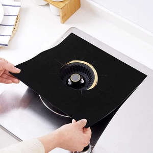 สีดำเตา Burner Protector MAT <span class=keywords><strong>PTFE</strong></span> เตาก๊าซป้องกัน Liners 27*27 ซม.