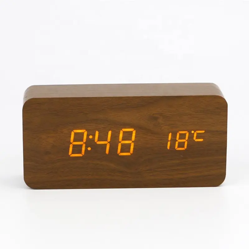 KH-WC003 los niños dormitorio de Multi-función de la temperatura en la pantalla en tiempo de mesa LED de alarma de reloj Digital con sonido activado