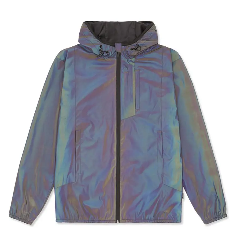 Китай, оптовая продажа, индивидуальный принт, светоотражающий пуловер, ветровка, мужская куртка с капюшоном на молнии, для зимы