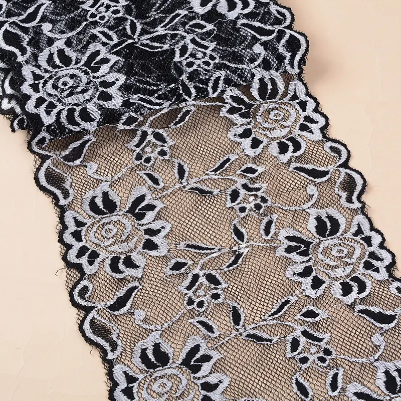 Toptan yeni tasarım naylon elastik dantel için düğün elbisesi iç çamaşırı tomurcuk kenar Web bandı