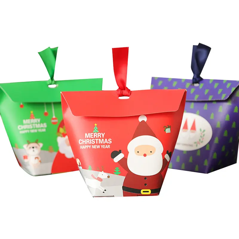 Nova Moda Impressão de Papel Caixa de Doces Do Presente do Natal de Papai Noel Para Itens Promocionais