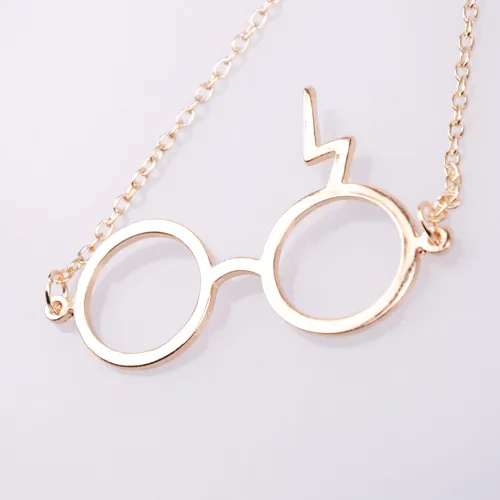 Inspirar joyería de acero inoxidable personalizado Harry rayo cicatriz gafas colgante Potter Collar para las mujeres y las niñas al por mayor
