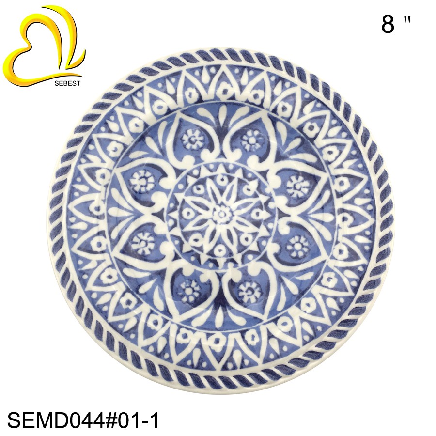 Placa de ensalada de melamina 8 pulgadas