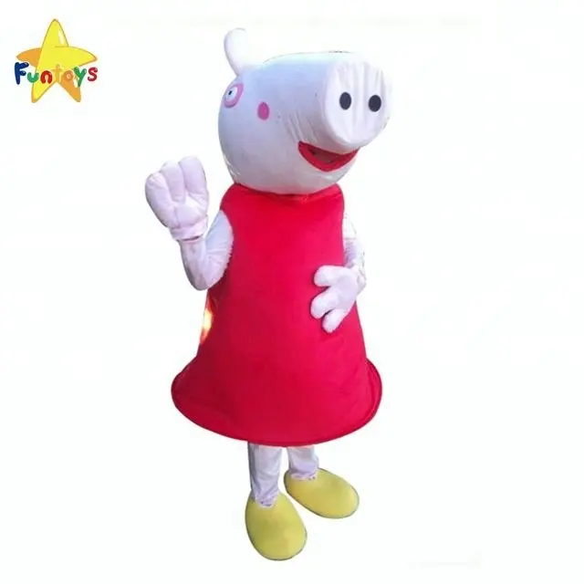 Funtoys CE al aire libre caliente adulto Italia Rosa cerdo y George de personaje de dibujos animados traje de la mascota