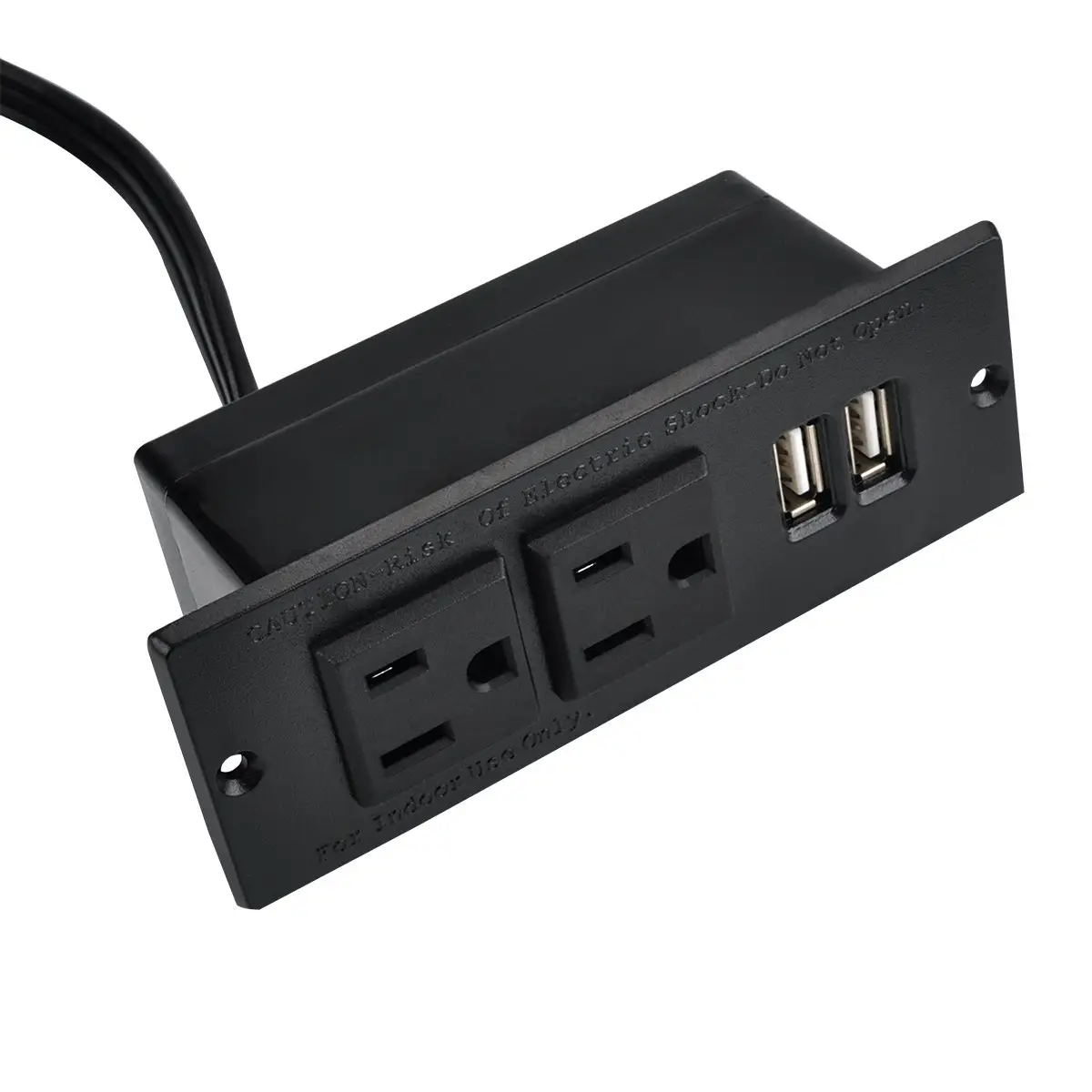 Empotrada profesional escritorio arandela centro de datos de 2-hembra Puerto USB Dual y 10 FT cable de alimentación (2 salidas USB Dual)