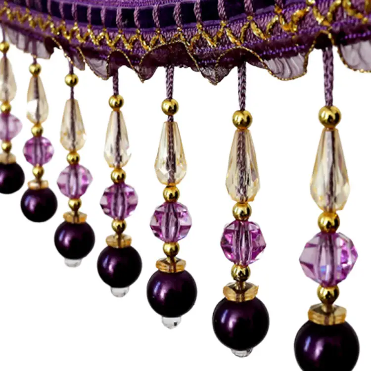 9.5CM HIGH Exquisite Curtain Lace Home Decor Hanging Ball Pendant Beads 13 M Curtain Tassel Fringe Trim, Beaded Fringe Trimming