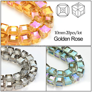 Yiwu 10MM Square Crystal <strong>Beads</strong> for Jewelry Making Cube Glass Spacer <strong>Beads</strong> Necklace Making Charms Pendant Accessories