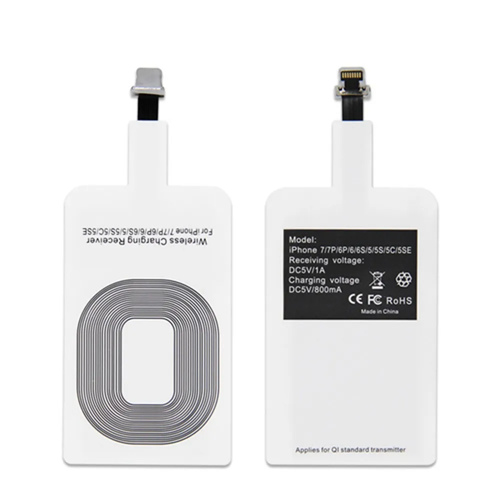 Receptor de carregador sem fio universal qi, para iphone 5/5S/5c/6/6 plus, samsung