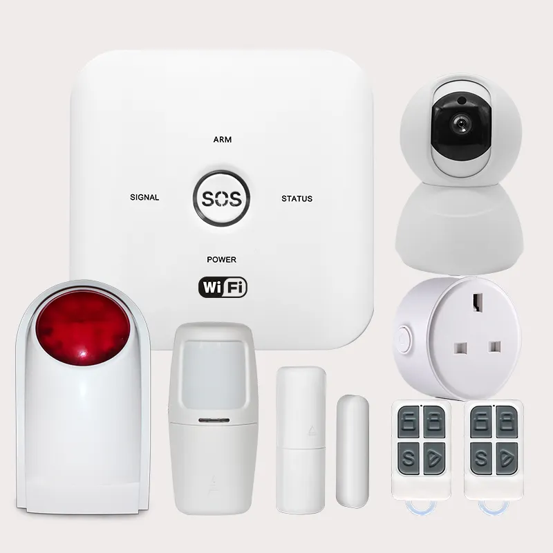 2021 hot selling smart home devices intelligent GSM alarm kit 2.4G WIFI support Tuya App alarm for home security