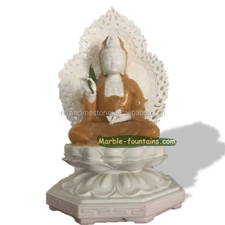 Polished Stone Garden Product Type Statue Marble Buddha