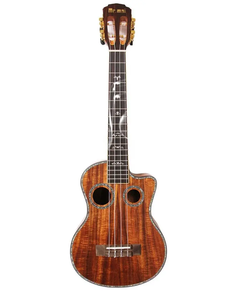 26 pollici doppio foro acacia ukulele piccola chitarra può essere installato scatola elettrica
