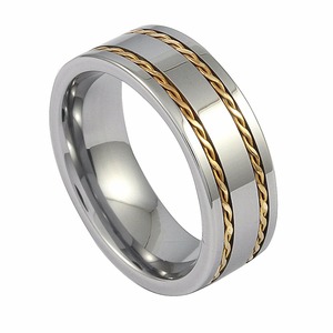 SZ Vaginal <strong>Alliance</strong> Tungsten Ring Plated Men Jewelry Gold Chain Wedding Rings for Couples Set and Engagement Tungsten Carbide - Product Image 1