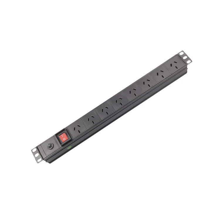 Australia 19 pulgadas 1U 10A 220V 8 vías interruptor de aire red PDU para gabinete