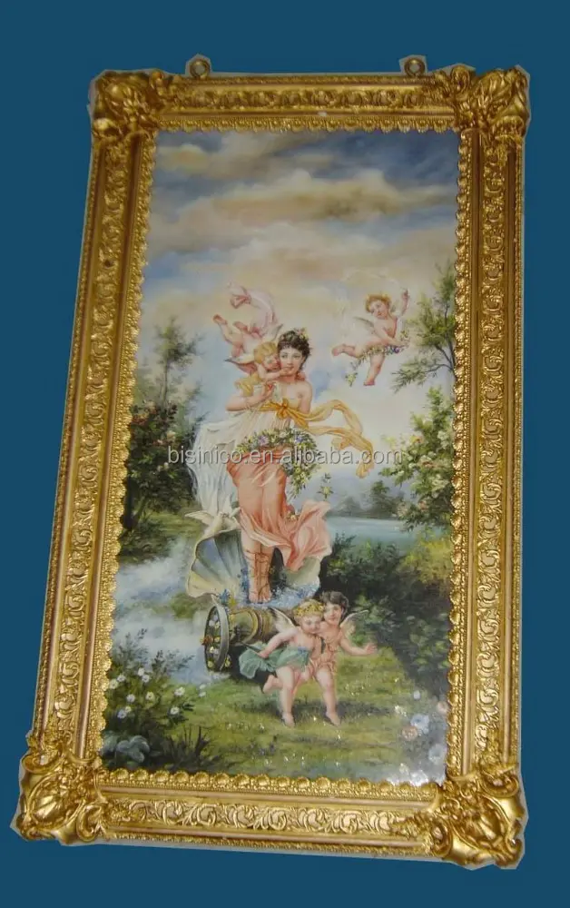 Elegant Angel Art Ceramic Paintings & Murals, Hand Made Framed Oil Paintings