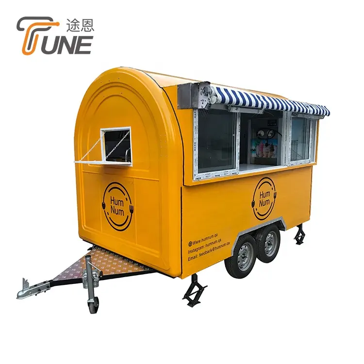 TUNE Migliore Qualità Hot Dog Cart Rotonda Panino Rimorchio Cibo Camion per la Vendita in Cina