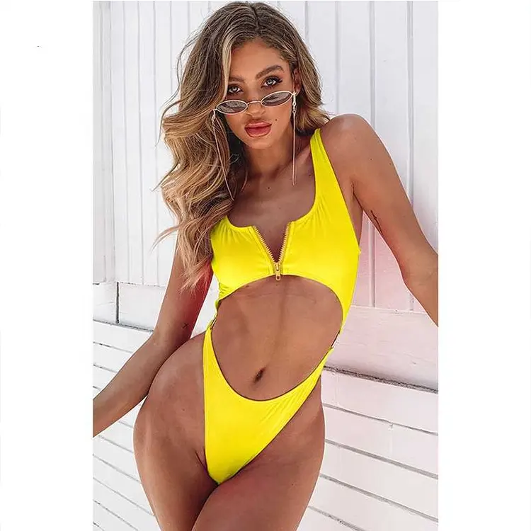 Biquíni sensual feminino personalizado, roupa de praia de peça única para mulheres, biquíni personalizado, transparente e liso, novo, 2019