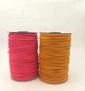 100% poliéster impermeable redondo 3mm cordón elástico/cordón elástico recubierto de cuerda para zapatos bolsas prendas - Product Image 1