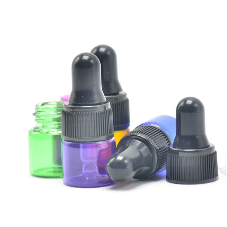 Frascos de vidro em miniatura para óleo essencial, frasco de vidro para óleo essencial, 1ml/2ml/3ml/5ml