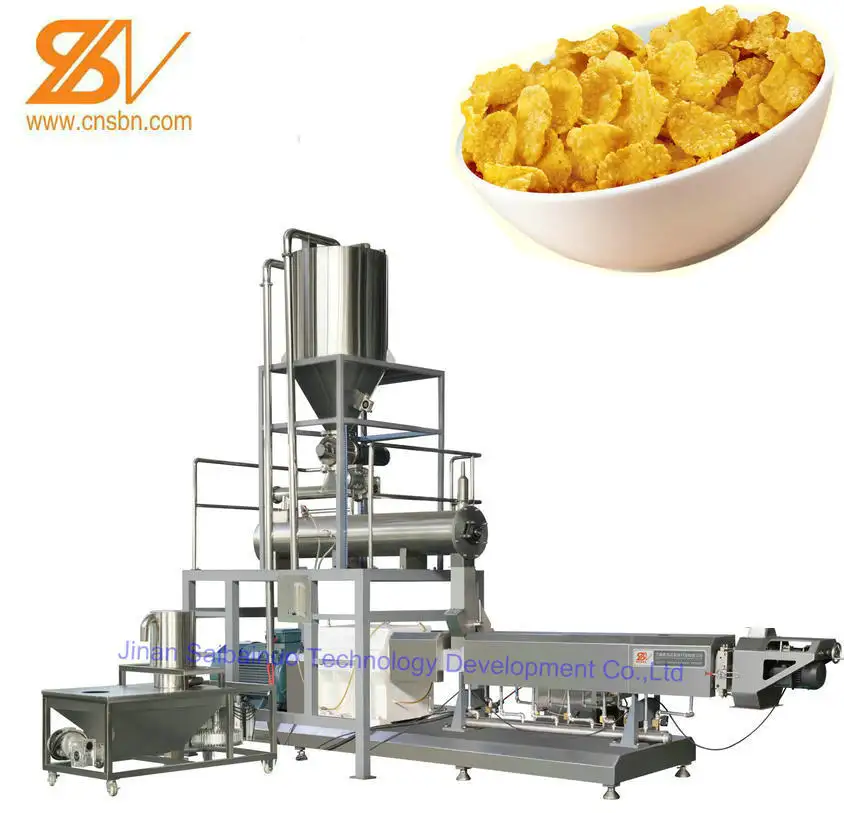 Maquinaria automática para hacer copos de maíz y cereales para desayuno Industrial