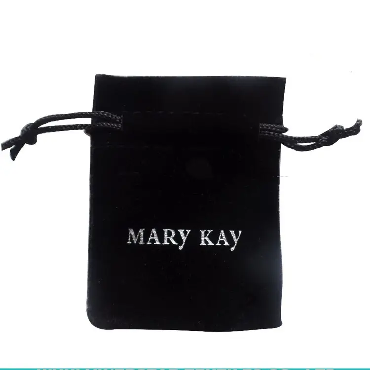 advertisement custom made small velvet pouches for jewelry,hot sale black jewelry velvet pouch with silver printing
