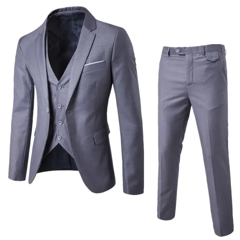 Chaqueta + pantalón + Chaleco de S-5XL para hombre, traje de boda de lujo ajustado, chaqueta Formal para fiesta, conjunto de 3 piezas informales EXF001, 9 colores