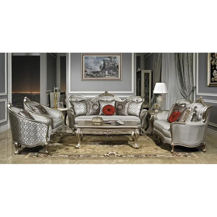 Dubai classic fabric sofa sets italian living room furniture