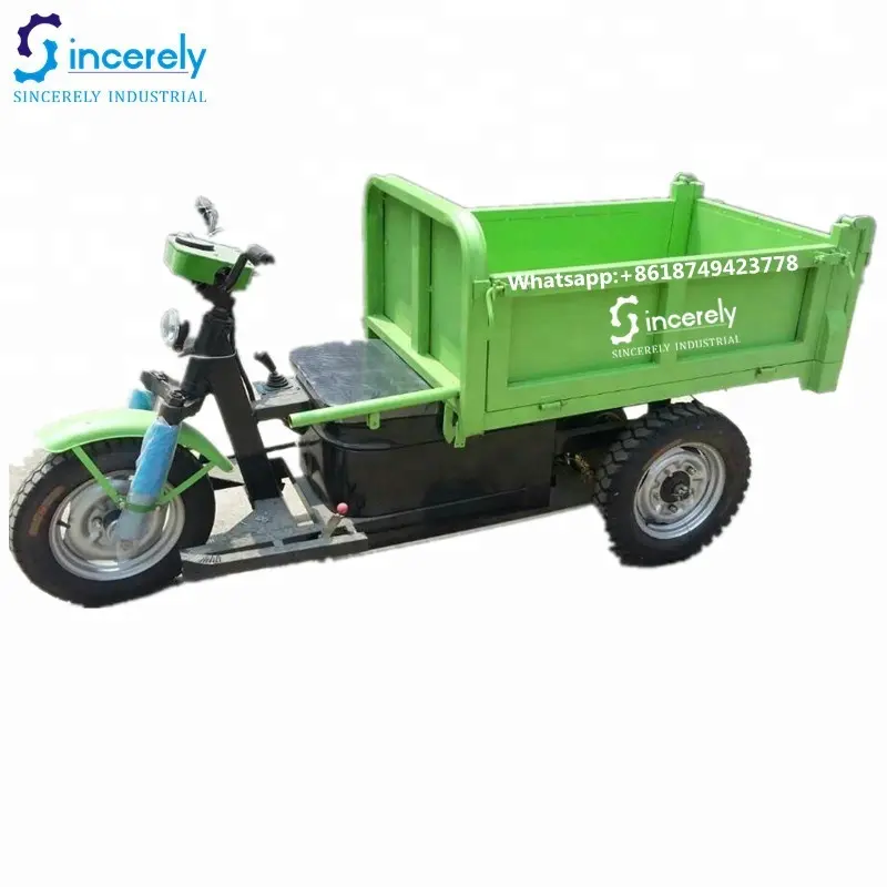 Mini triciclo diésel con capacidad de carga de 1 tonelada, tres ruedas, camión pequeño para minería