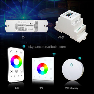 Controlador decodificador LED Skydance D4 12-24V DMX512 RDM para RGB / RGBW con diseño de riel DIN 240W/480W(12V/24V) - Product Image 6