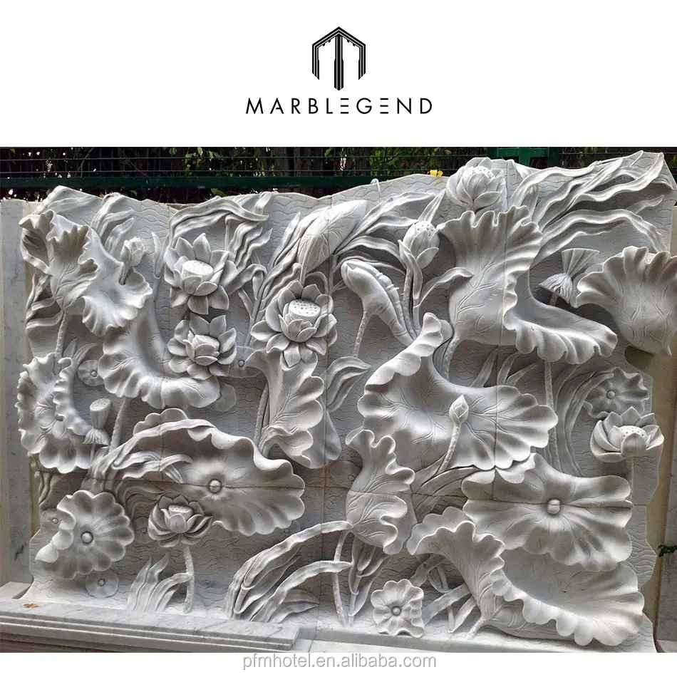 Hand Carving Natuurlijke Witte Marmeren Stenen Muur Hulpbeeldhouwwerk