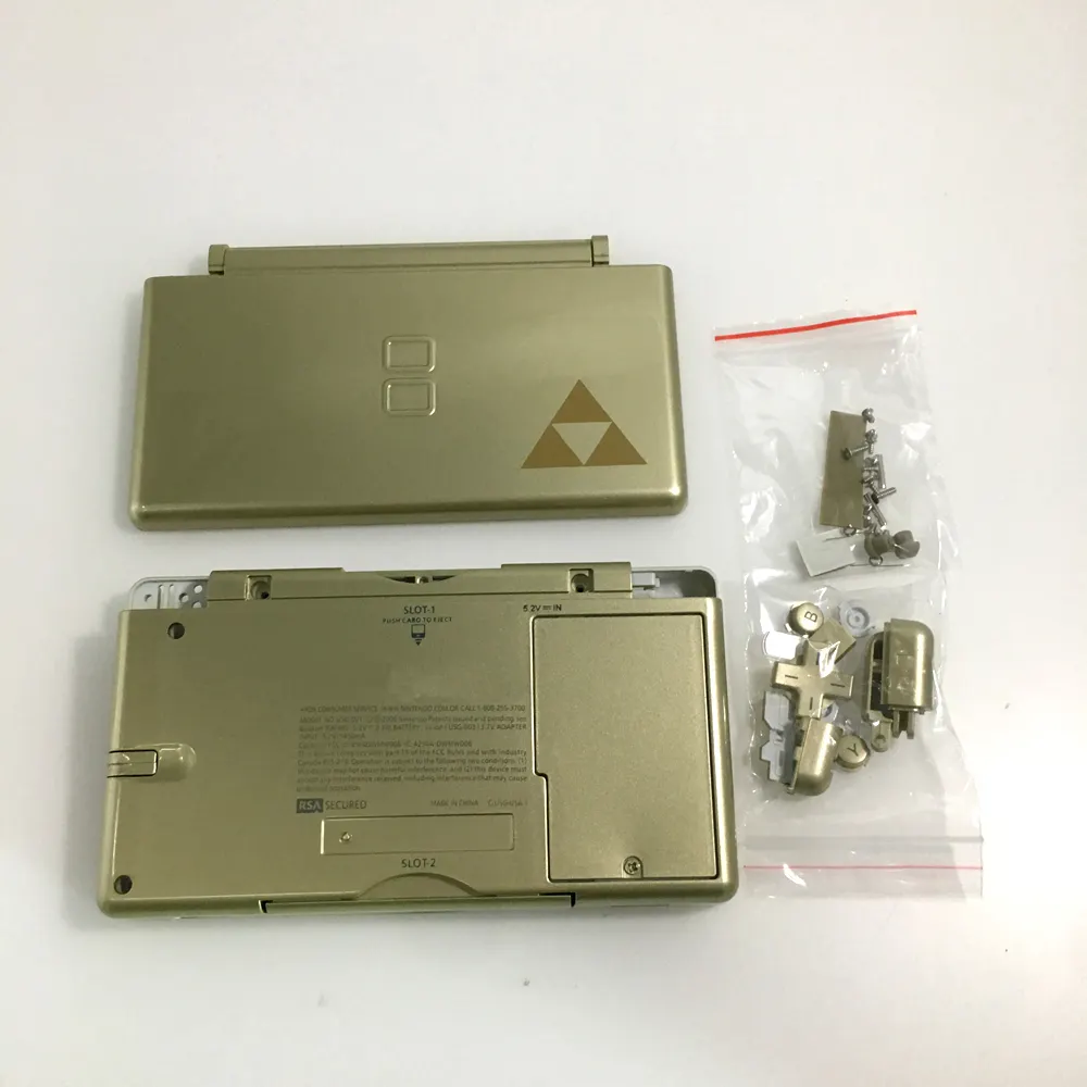 Boîtier de remplacement or The Legend de Zelda, haute qualité, boîtier complet, coque + objectif d'écran + tournevis, pour Nintendo DS Lite NDSL